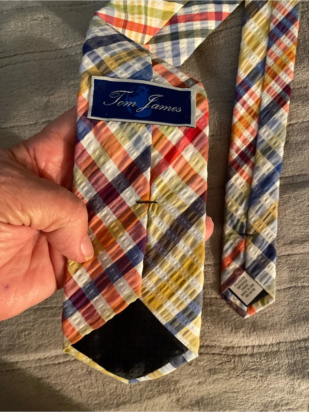 Men's Yellow Multi-Color Plaid Tie - Classic Pattern